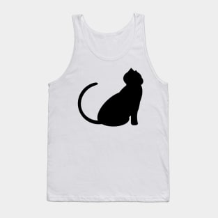 Black cat silhouette drawing Tank Top